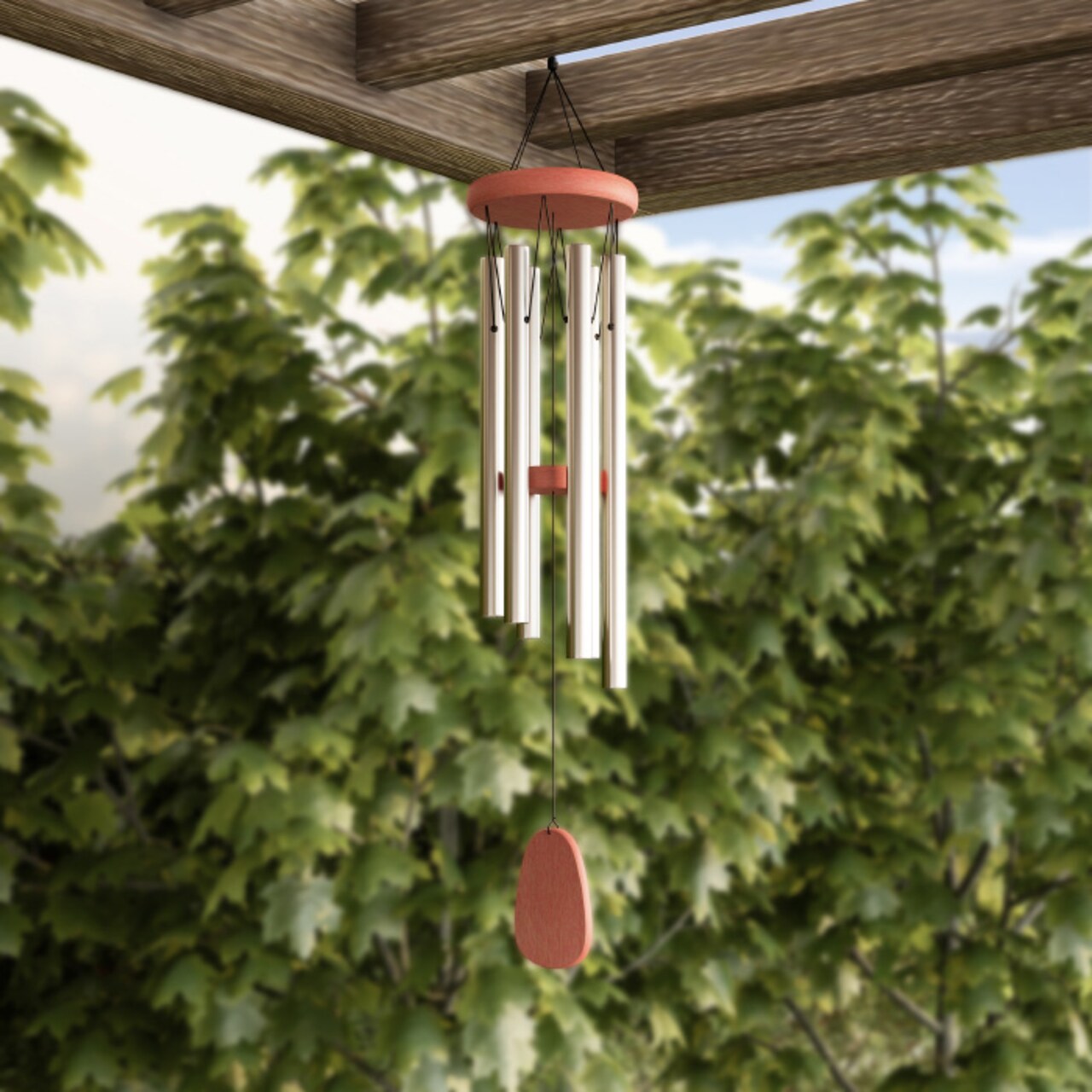 Pure Garden Metal and Wood Wind Chime- 28 Tuned Metal Wind Chimes